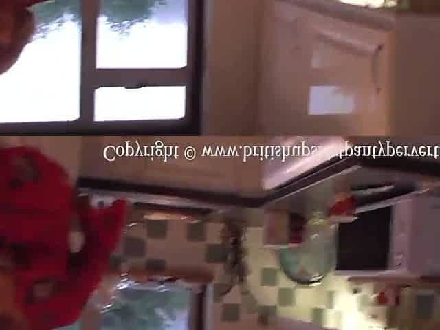 British Rosemary does butt to throat in her kitchen.