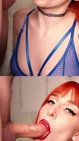 Ahegao Facefuck and Drooling Blowjob