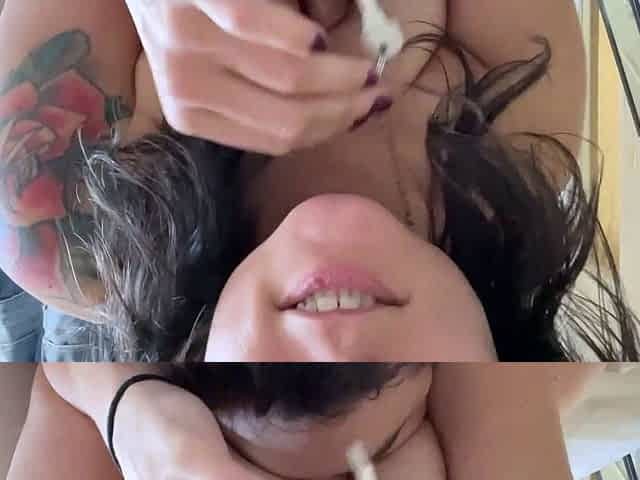 Smothered in sweaty tits and armpits while locked in
