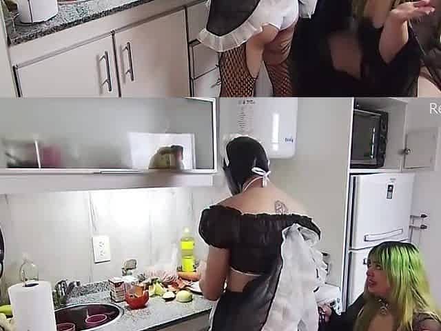My serf behaved very well so I masturbated him until this guy came, edging, drubbing and caged sex