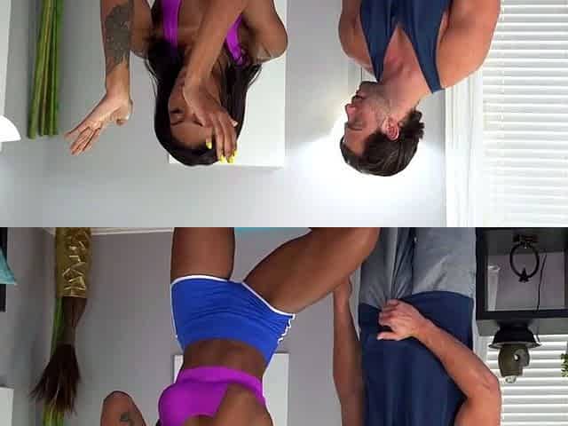 Busty ebony female gets xxx rough fuck-a-thon from her yoga