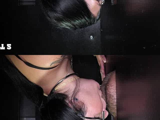 Kali Danes gets her big natural tits banged through a gloryhole.