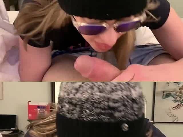 Hot Milf Slut In Sunglasses Inhaling Cock