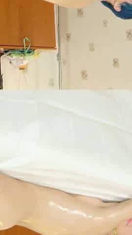 Skinny teen with blue hair gets fucked by big cock guy during massage