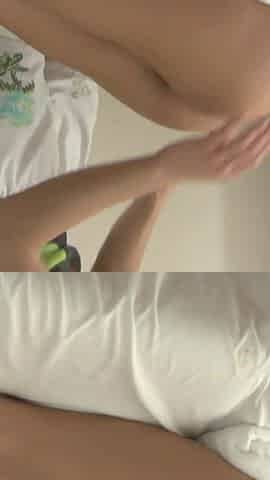 Beautiful teen covered in oil at massage before masseur creampie's her pussy