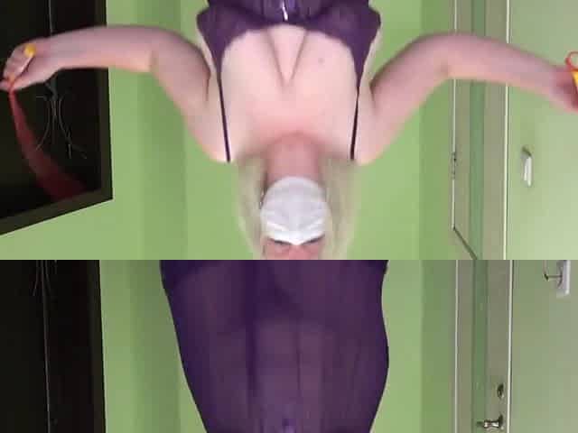 A Chubby Milf In A Peignoir Jumps A Rope, Her Big Tits Bounce