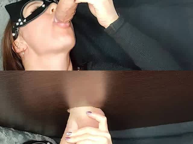 Gloryhole. Cumming in my throat on the milking table
