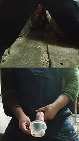 Homo washed his face with new cum!