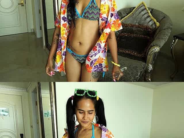Songkran with big ass Thai MILF GF