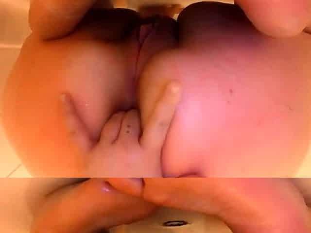 Rubbing my pussy and fingering in the shower