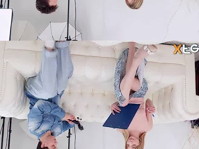 Blond chick assents to rimming at a casting