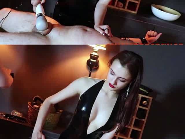 Snatch rub finger and darksome toy fuck in white panties
