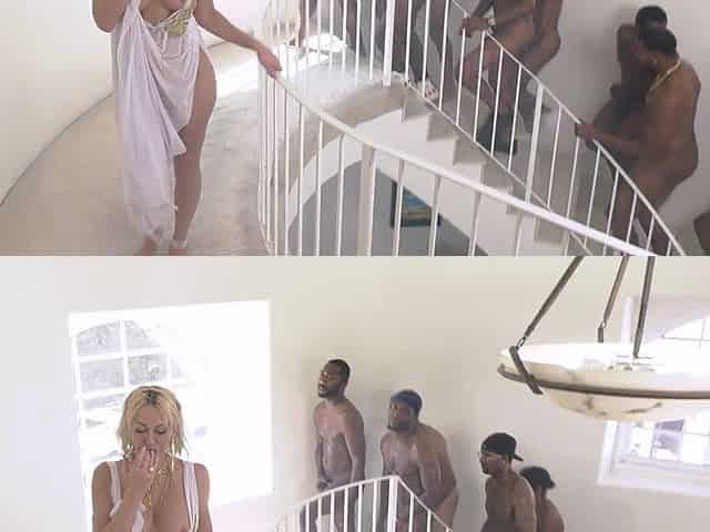 Hardcore interracial gangbang with brunette Adira Allure