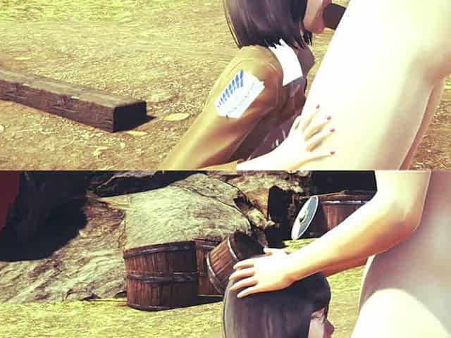 On Titans Hentai - Mikasa Do a Blowjob and Then He Do to Her a Cunnilingus - Manga Anime Japanese Asian Game Porn