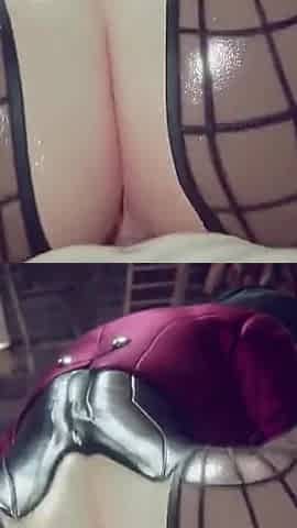 Horny Bunny Girl Bouncing Hard on Massive Monster Cock