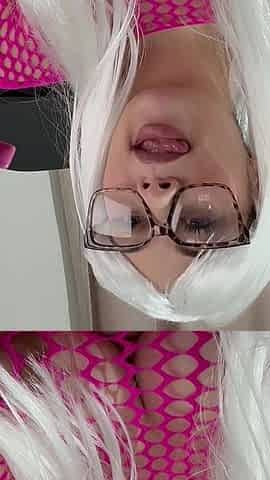 My Stepmom Chews Gum and Blows Bubbles with the Gum, in a Cosplay Costume