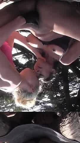 Lorelei Lee enjoys her friend's pussy in the woods