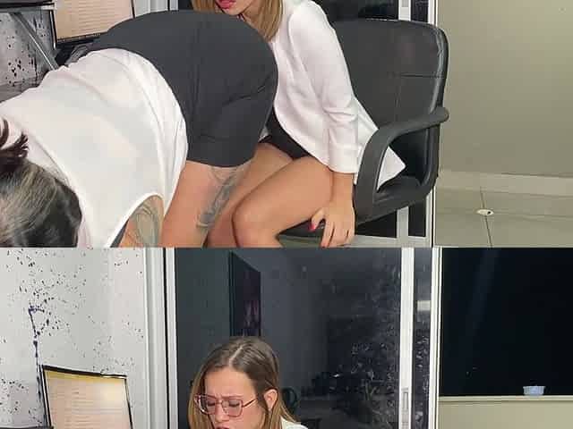Lesbian Ass Food in the Office