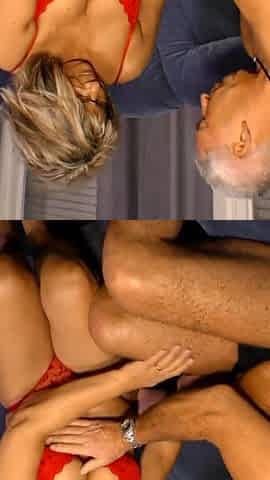 Sexy old mature gets fucked hard in her big round ass