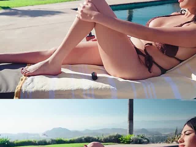 Latin beauty Reyna Belle pleases her man with a sloppy blowjob
