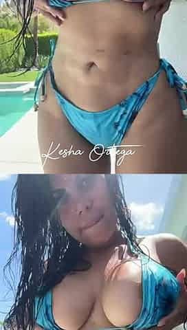 Brunette Bombshell Kesha Ortega Gets Wet & Horny at the Pool
