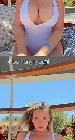 Blonde MILF babe outdoors sucks and fucks hot cock stud