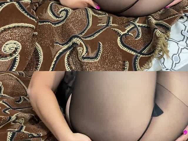 Step Sister Masturbates Her Pussy Through Transparent Pantyhose