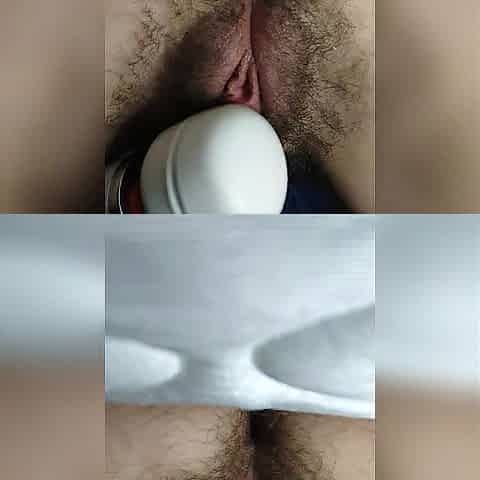 magic wand on my t-cock makes my gap twitch