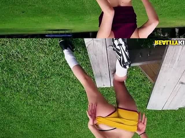 Pov Outdoor Doggy Style Fuck On The Bench With A Young Soccer Chick - Tyler Steel And Alex More