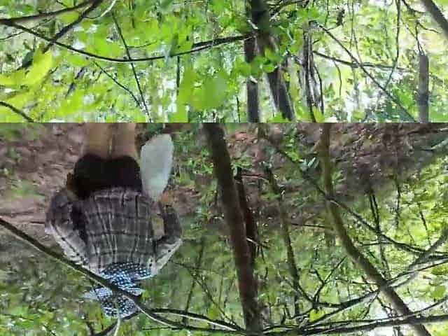 A Thai hotty was walking around the forest bragging about picking mu and suddenly had to pee. Thai audio 4K