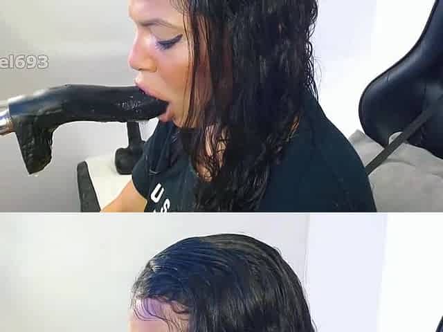 Hungry Ana Explodes Semen on Her Pretty Face While Fucking Herself with Her Sex Machine