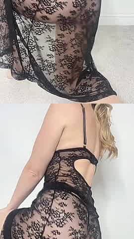 Brea Rose Black Lace Dress BBC Dildo