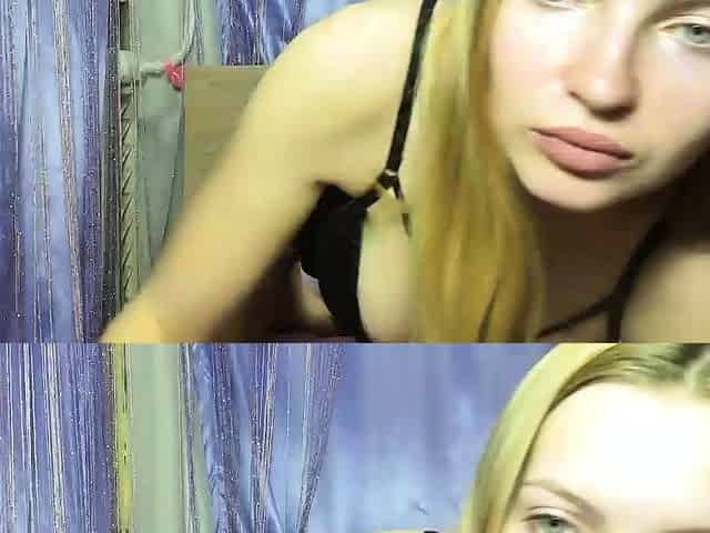 Curly Blonde Teen Records Solo Dildo Masturbation
