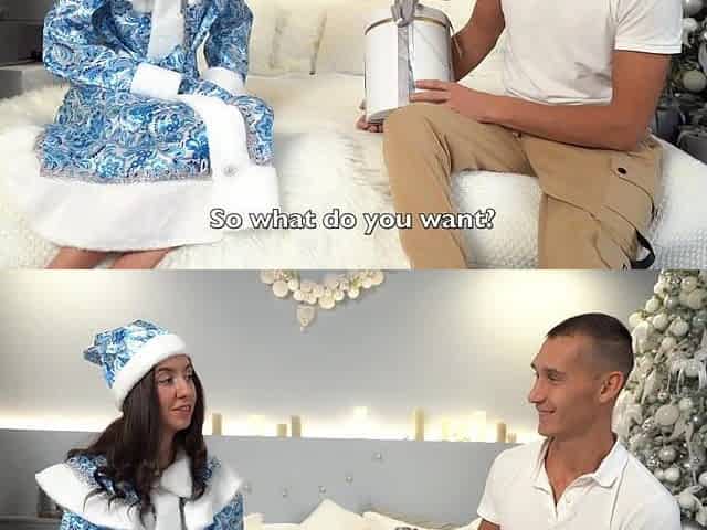 Stepson and Stepfather Invite Snow Maiden for Hardcore 3some Sex on Chris...