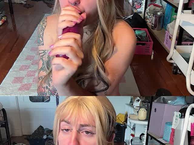 sloppy femboy likes deepthroating rod