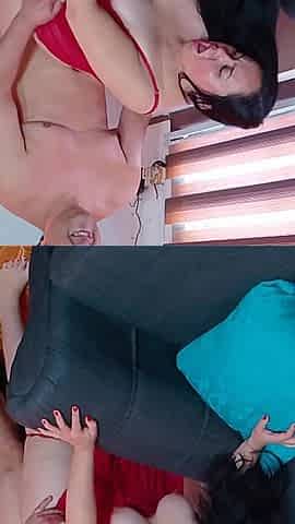 Horny Stepmom Fucked Doggy Style Then Cowgirl on the Living Room Table