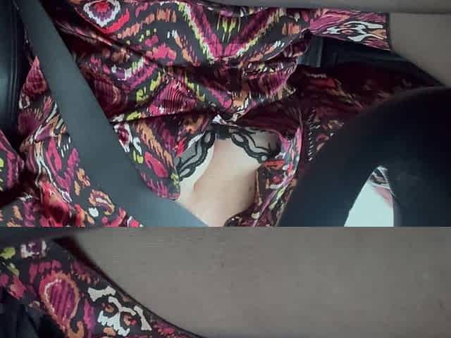 I Woke up Horny and Touched My Pussy Through Pantyhose in the Car in Public