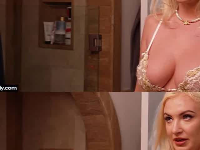 Big tit blonde Kate Dee fucks her husband's big cock bully boss