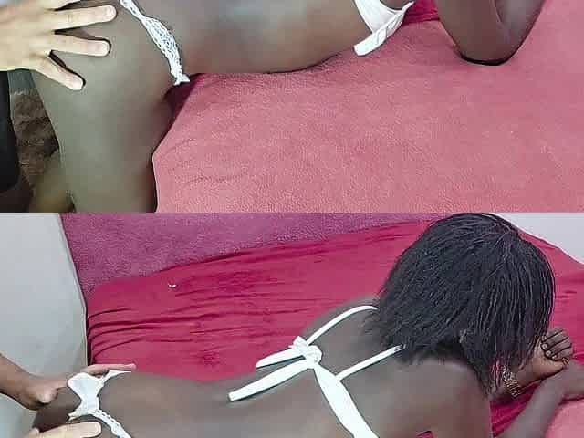 The hottest ebony cutie on xvideos felt the ramrod in her booty, all the way in.
