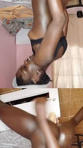 Ebony Girl Ridding Dildo