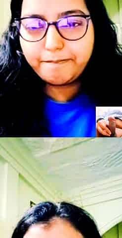 Horny chubby indian girl watching masturbation on webcam