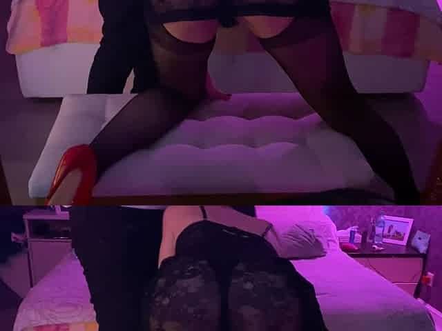#31 Black Short Lace Dress, Pantyhose, Stockings and Heels
