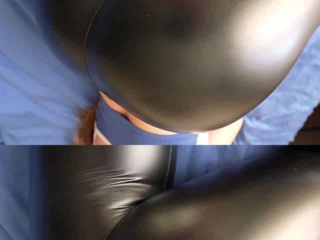 I took off the leather leggings from her big ass and fucked