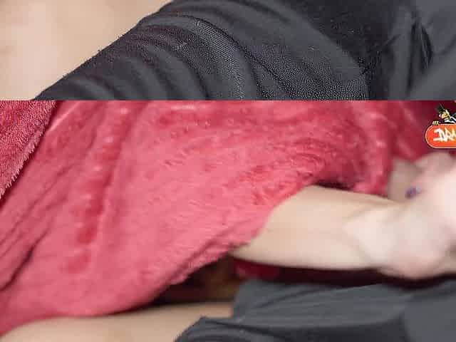 Bored Step Sis Shushes Me Underneath Blanket During Episode - Secret Anal Creampie!