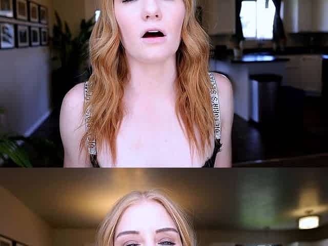 Petite amateur redheaded teen pisses and sucks cock