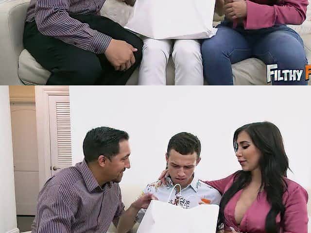 Stepmom gave wonderful birthday sex