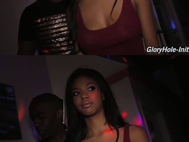 Savory ebony chick Nia Nacci enjoys having dirty glory hole sex