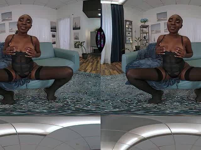 VR Porn - Afro Black Hotty Zaawaadi Solo Fingering Her Ebony Cunt In Hot Underware
