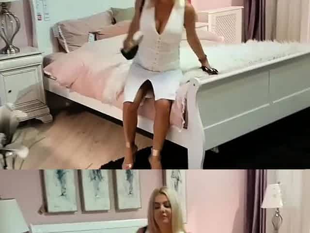 Big-Titted Blonde Babe Masturbates in a Public Market