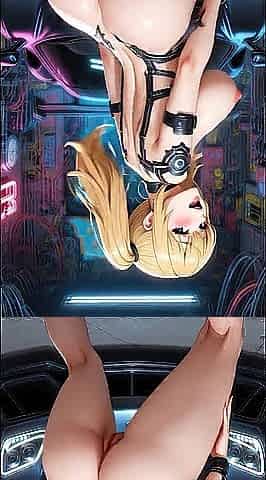 Cute blond twerk in garage (Ai animation)